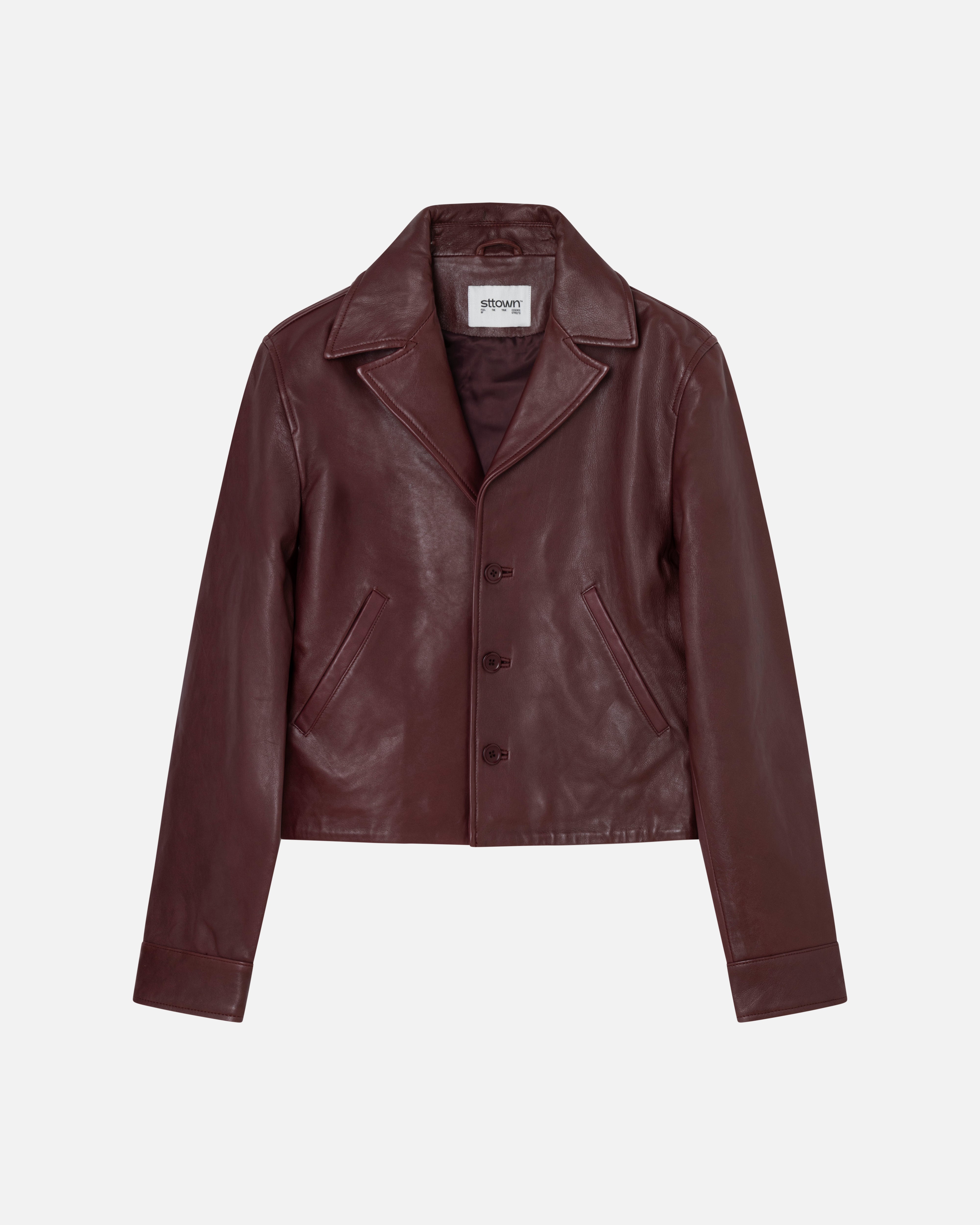 Mini nappa leather jacket Burgundy burgundy s